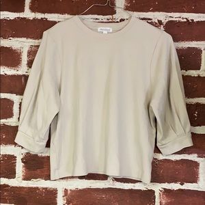 Balloon sleeve cream sweater
